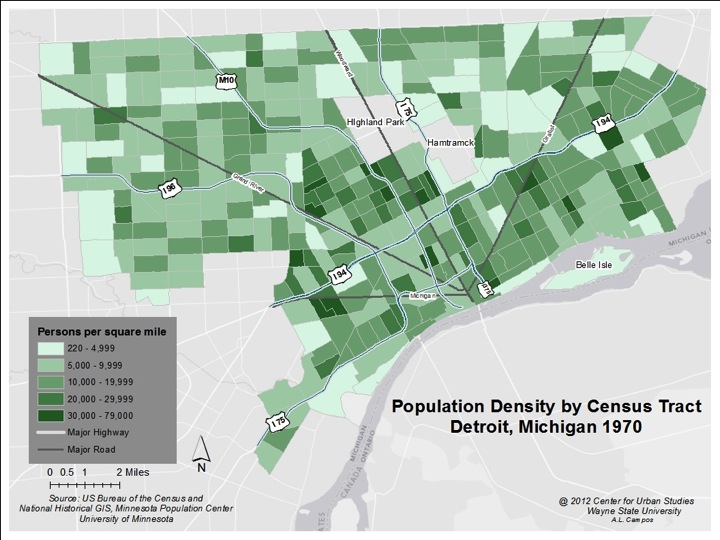 Detroit’s population density Drawing Detroit