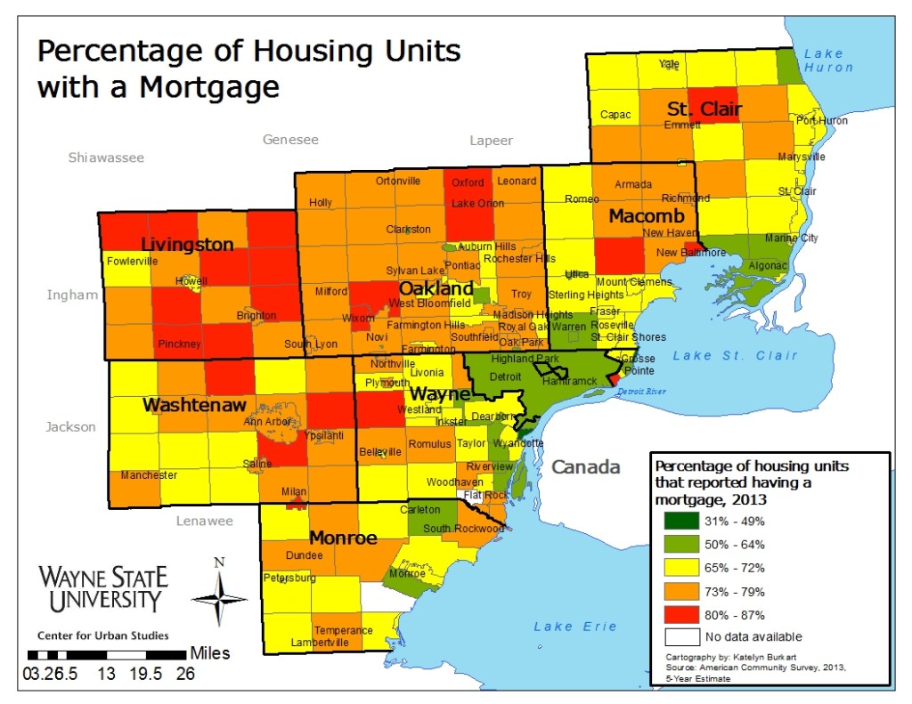 More than half of region’s housing units are mortgaged Drawing Detroit