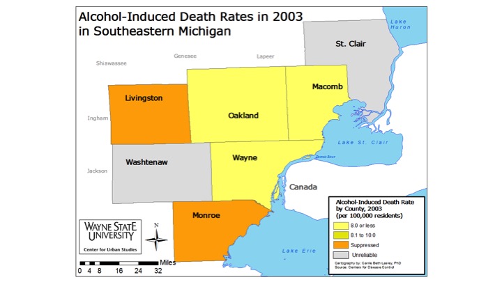 Metro-Detroit Alcohol Induced Deaths 2003