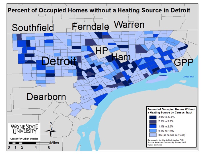 Detroit homes without Heating sources