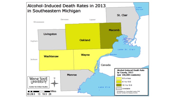Metro-Detroit Alcohol Induced Deaths 2013