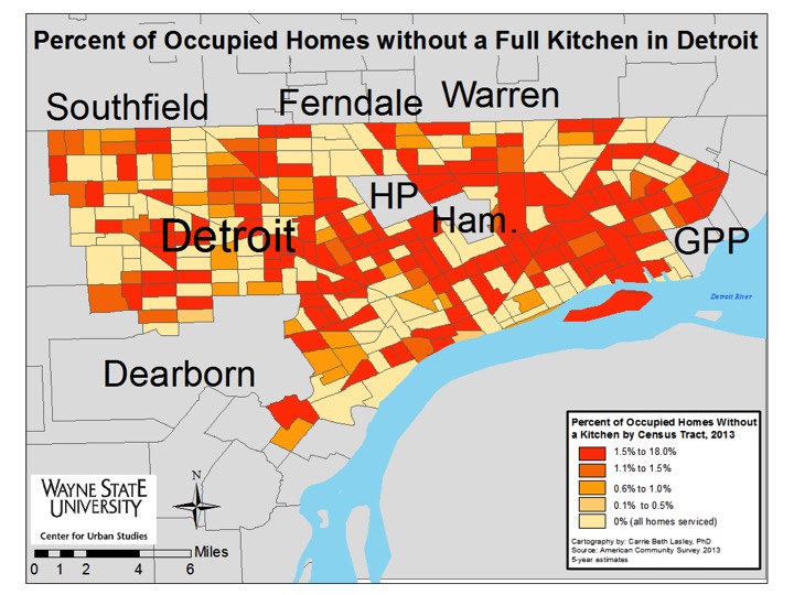 Detroit homes without a full kitchen