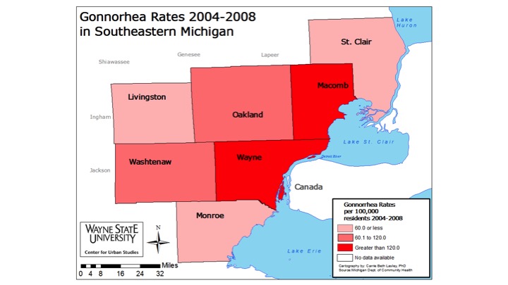 Detroit Gonnorhea rates 2008