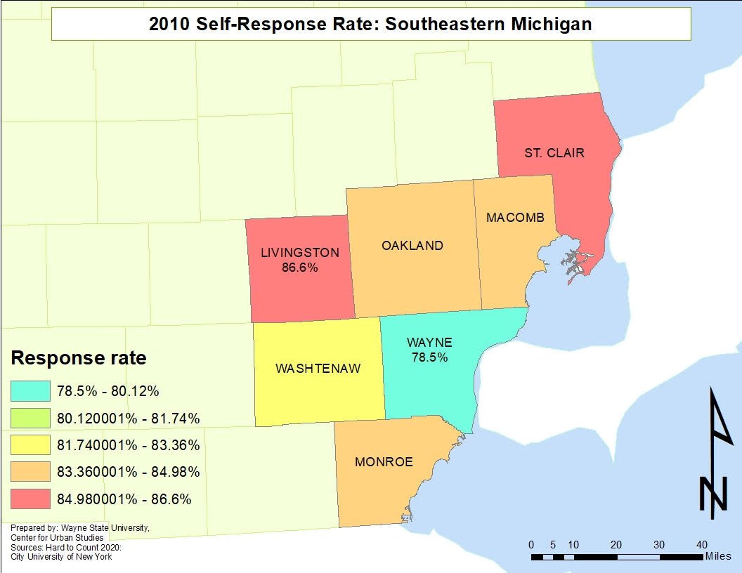 Census 2020 Hard to Count Areas in Southeastern Michigan Drawing Detroit